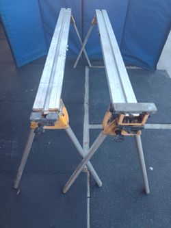 $100 firm, Yes, it's available, DeWalt DW 723 universal miter saw stand, pair, 35lb weight, aluminum,  66 to 150 inch span, 500lb capacity