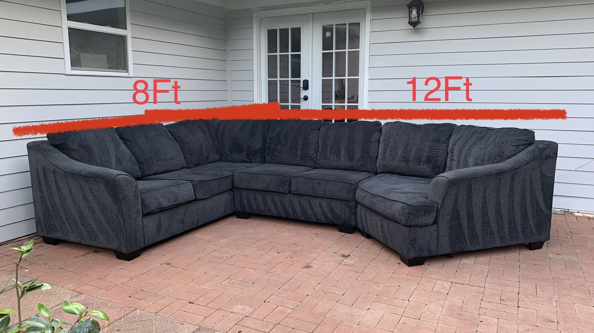 **Free Delivery** Ashley furniture dark gray sectional couch for Sale