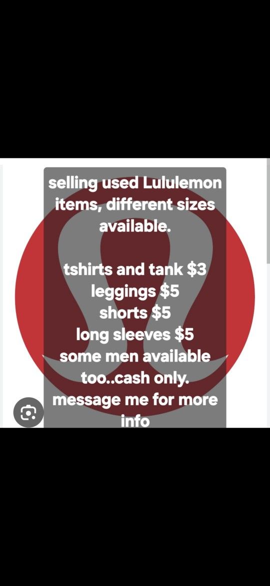 Lululemon Items For Sell $3/$5