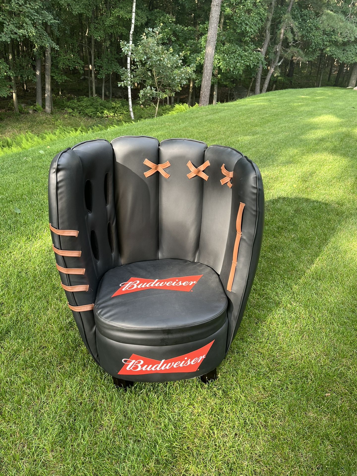 Budweiser Leather Baseball  Glove Chair