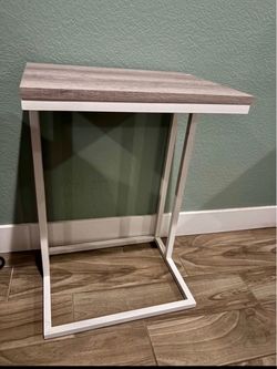 C-Shape Side Table with Metal Frame