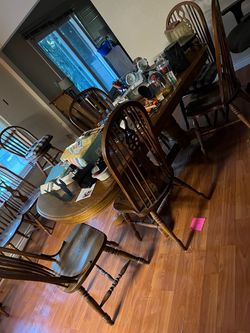 Real wood adjustable dining table