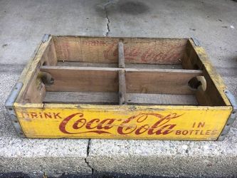 Coke Cola Yellow Wood Crate From 1969
