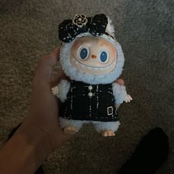 Labubu Wearing A Chanel Outfit And Comes With A Mini Chanel Purse For The Labubu