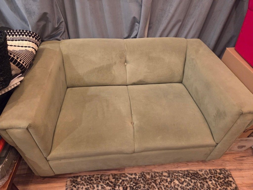 Green Love seat Velvet Couch
