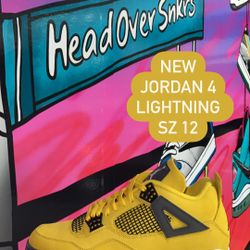 New Jordan 4 Lightning Sz 12
