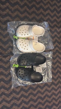 Crocs Classic Clogs White and Black 2 pairs