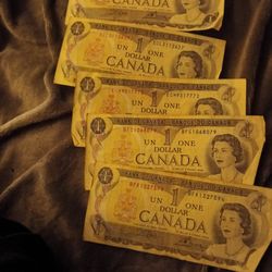 Canada $1 Note (5) & (1) $2 Note