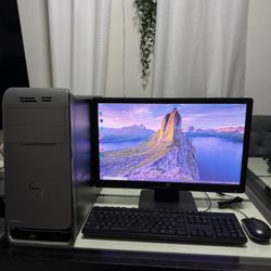 Dell Studio XPS Complete Computer Desktop Setup With HP HD Monitor 