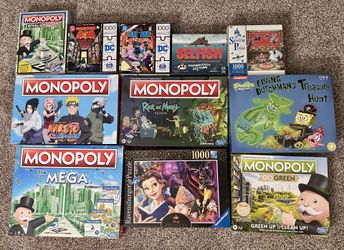 Board Games & Puzzle Bundle – Monopoly, SpongeBob, Rick & Morty + More