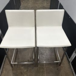 CB2 Phoenix Ivory Bar Stools Chairs 2x