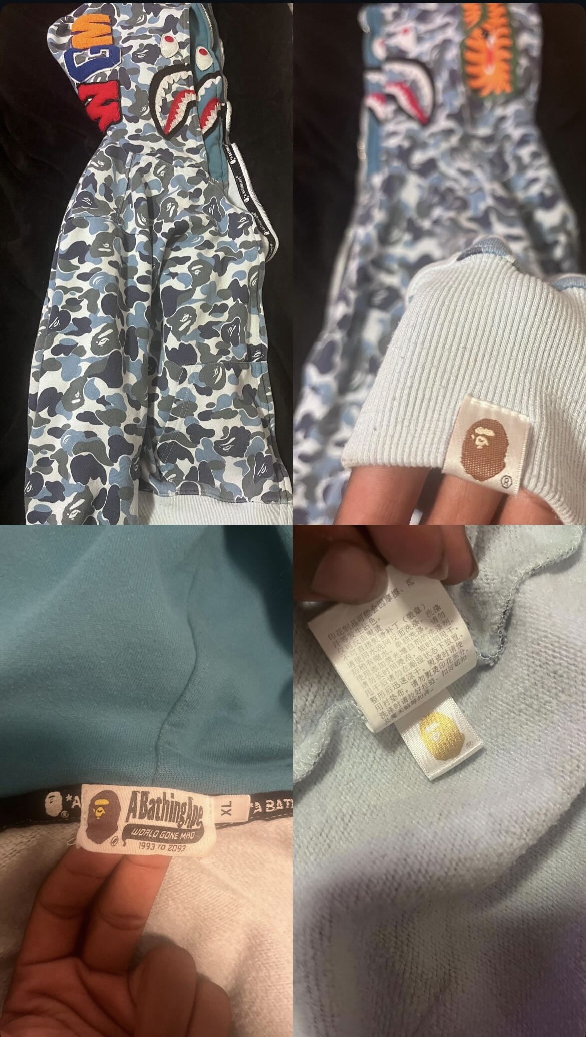 Light Blue Double Hooded Bape