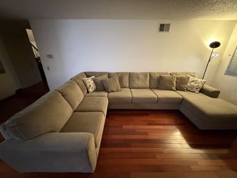 Large 4-Piece Sectional Sofa Tan