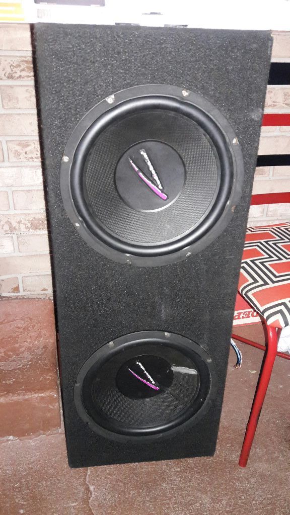 Two 12'(Audiobahn) subs in box with a quantum 2500watt amp