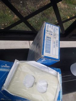 Brand new Leviton almond wall plate covers and outlets