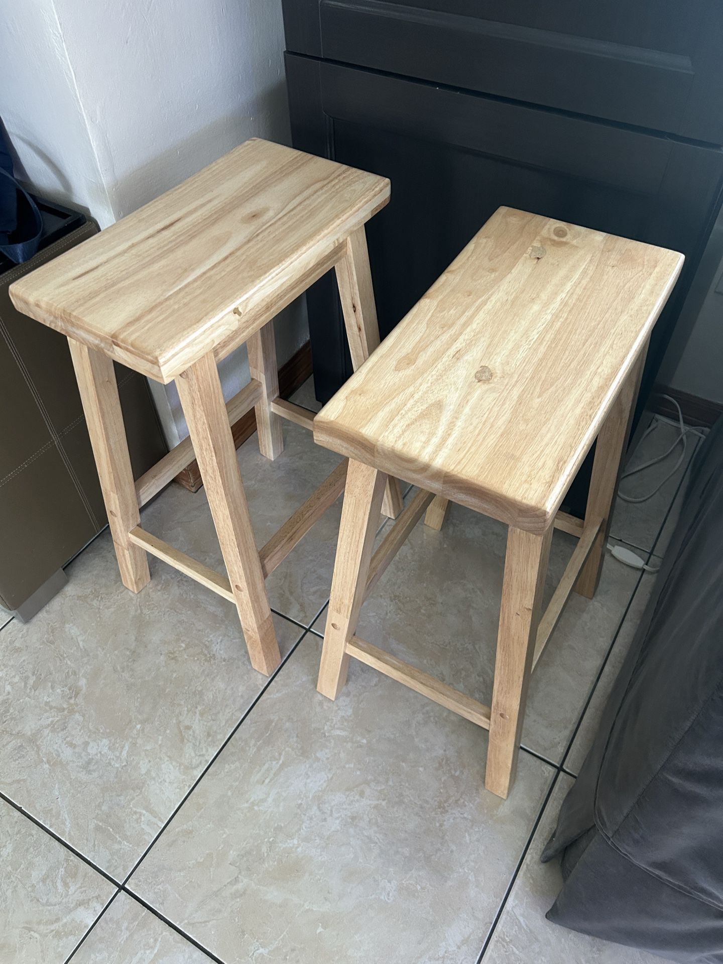2 Wood Stools
