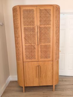 Crate & barrel arch storage cabinet