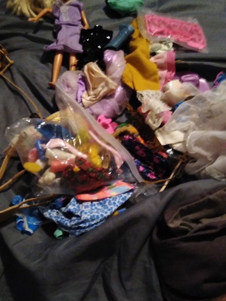 Vintage Barbie Cloths And A Barbie