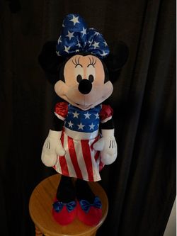 Disney Minnie Mouse Patriotic Plush ~18" (Stars & Stripes)