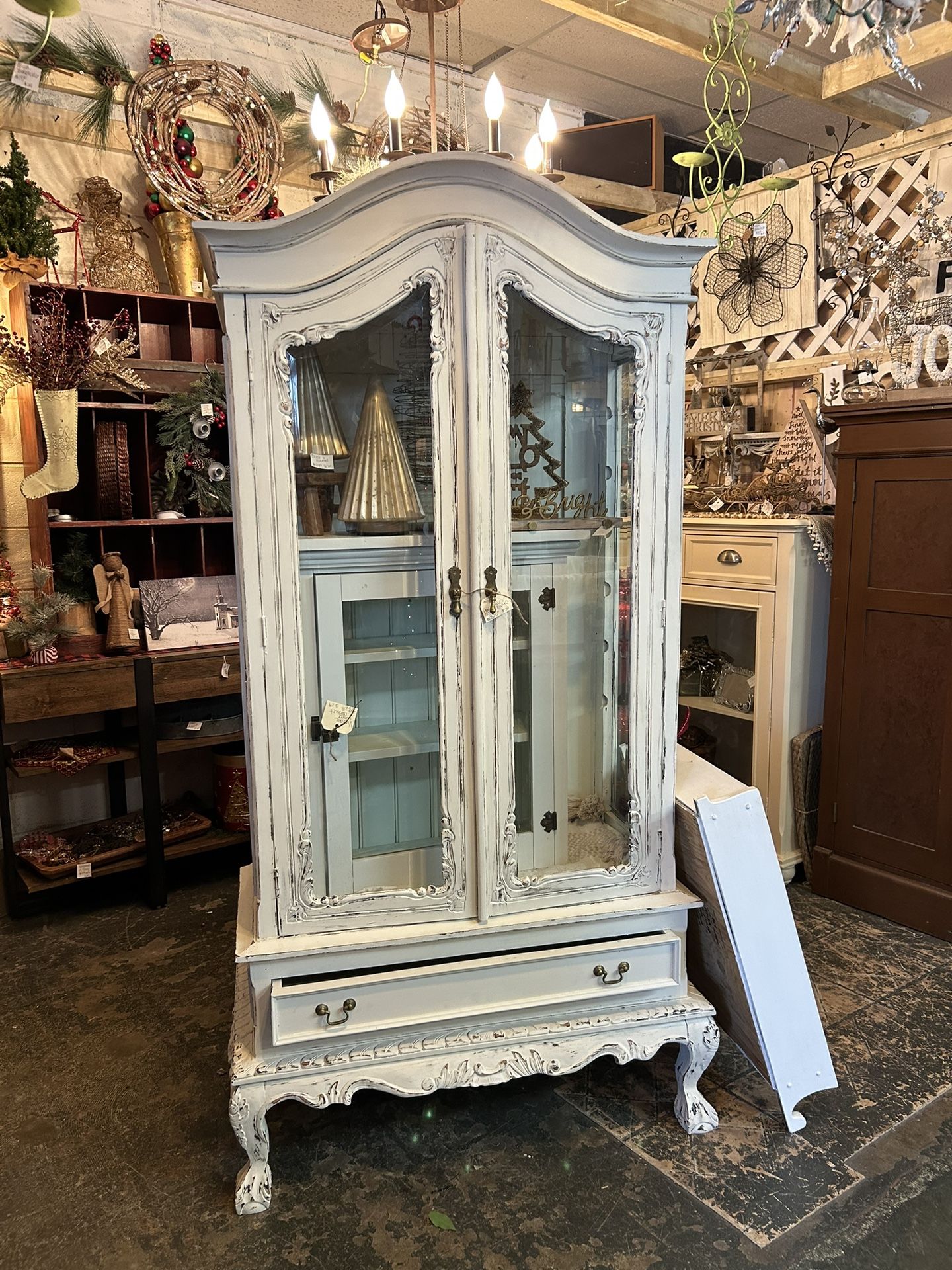 Beautiful Solid Wood Armoire/curio Approx 72x35x14