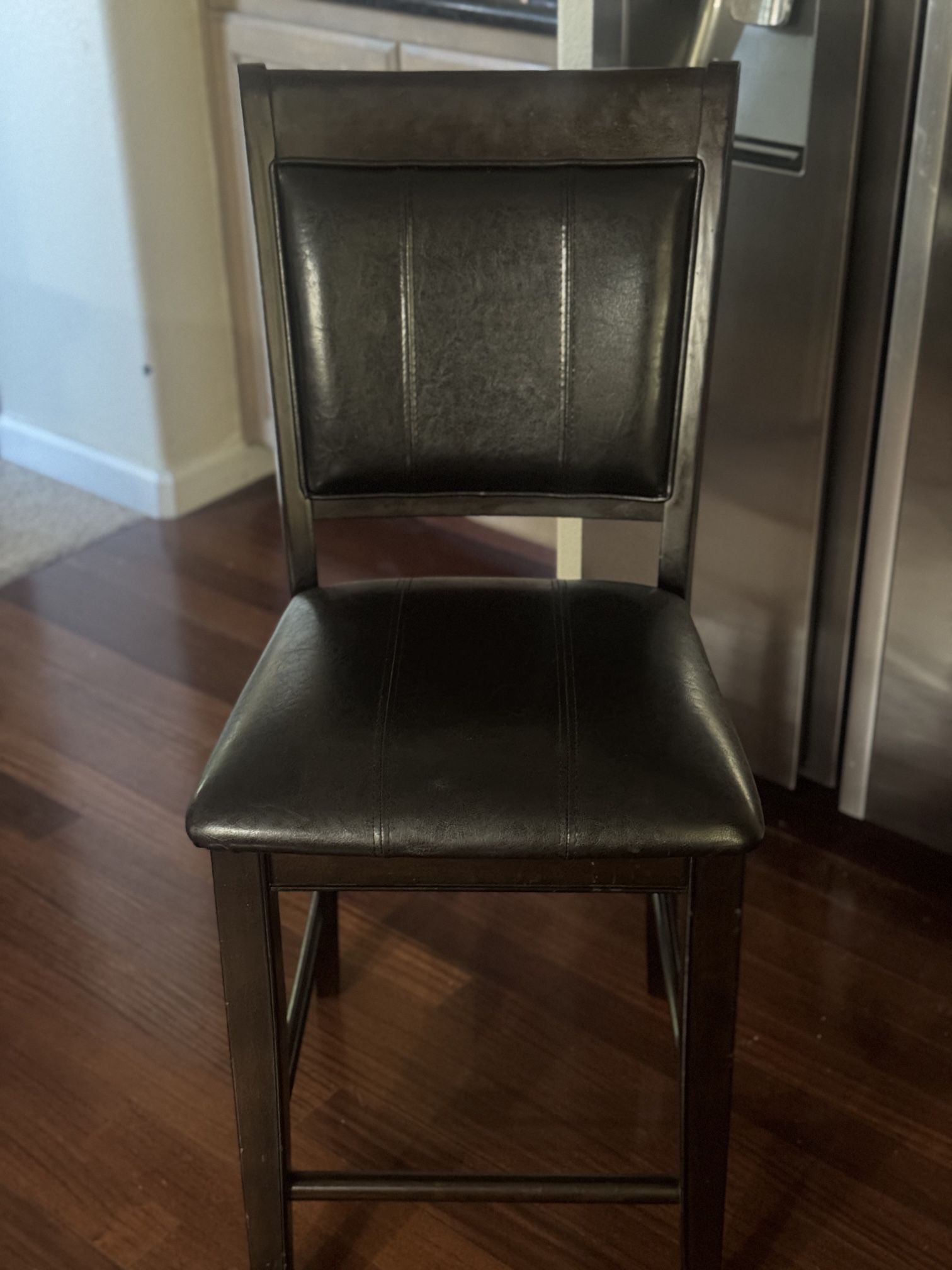  Brown Leather  Counter Height Chair  (Set Of 4)
