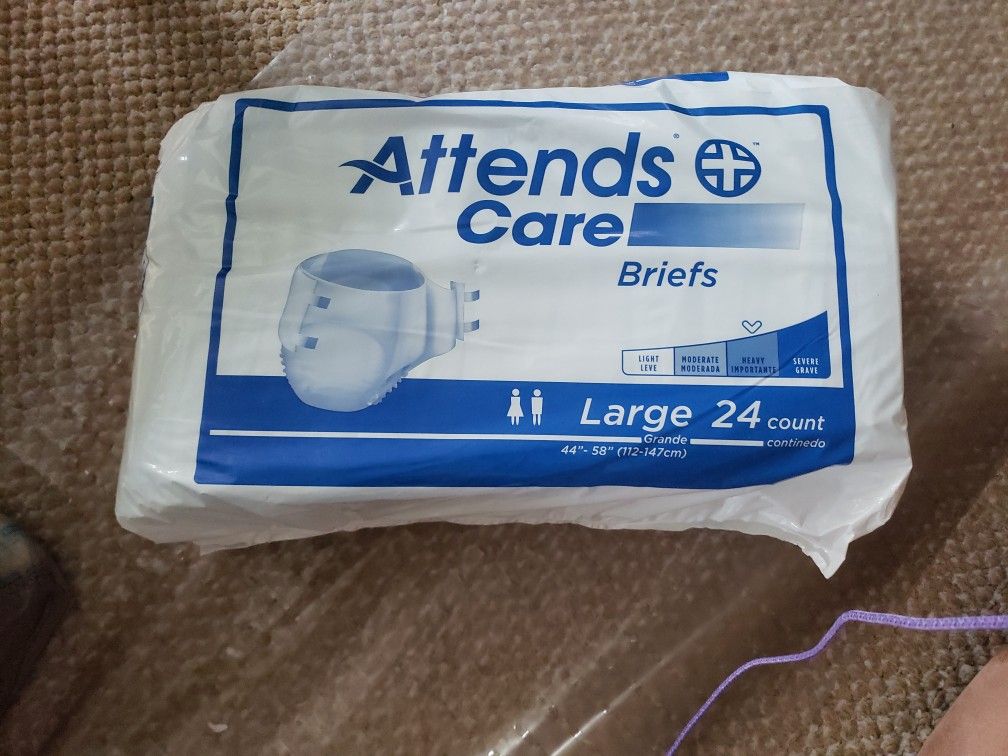 Attends Adult Diapers, 3 Packages.