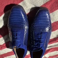 Giorgio Brutini Blue Croc Leather Dress Shoes – Men’s Size 9