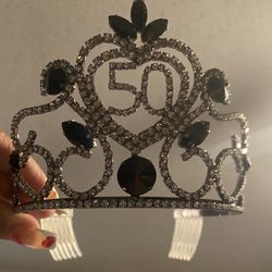 Crown With Combs. Celebrate Your 50th Birthday With Style. Used Only Once 