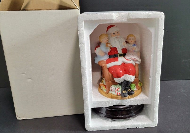 Vintage Heritage House Porcelain Santa Music Box