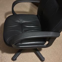 Black Leather Swivel Chair