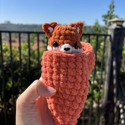 Fox 🦊 In Carrot 🥕 Handmade 🧶 Crochet 🧶 Plushie