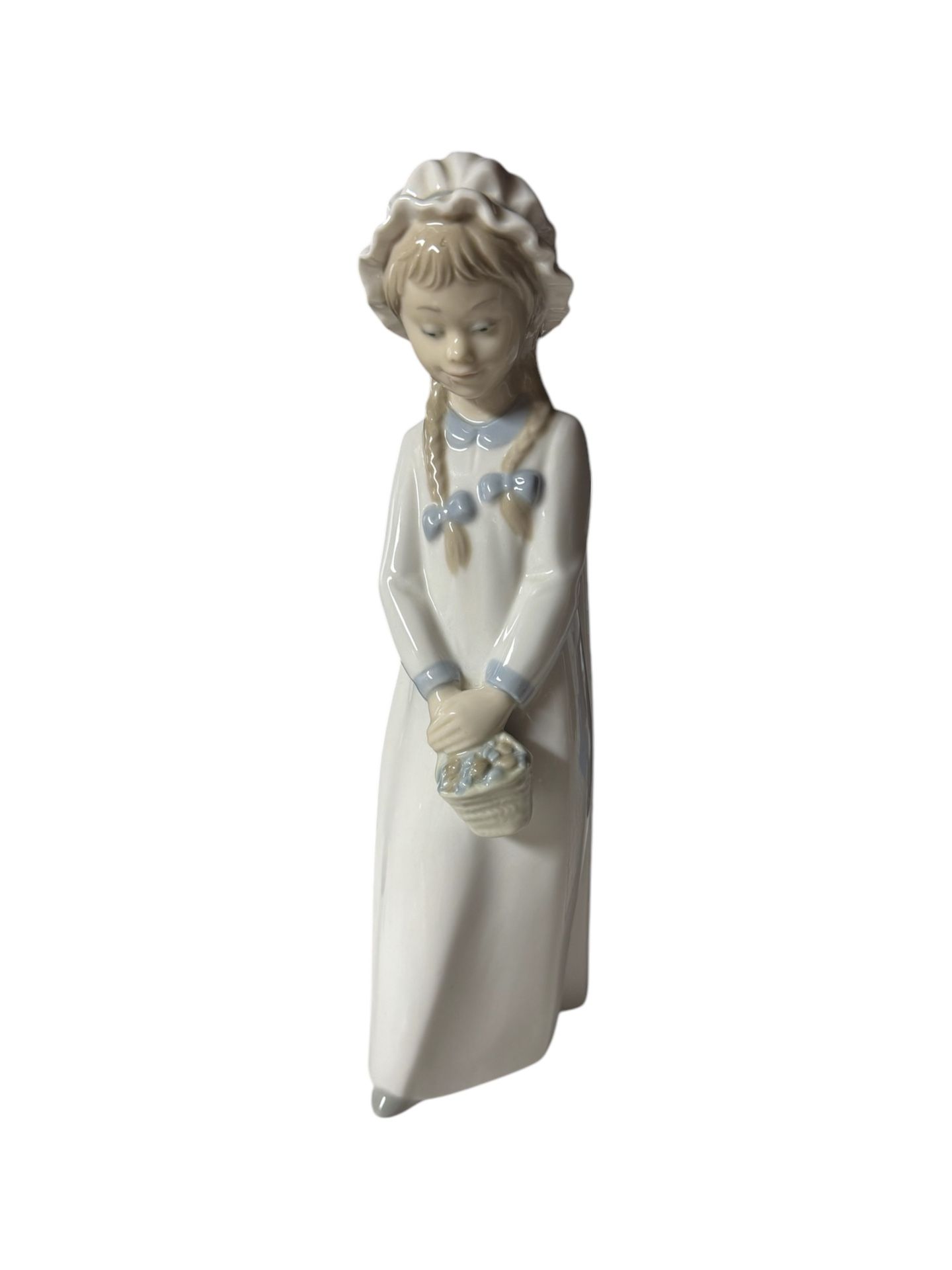 Vintage Zaphir Porcelain Girl with Basket – Made in Spain
