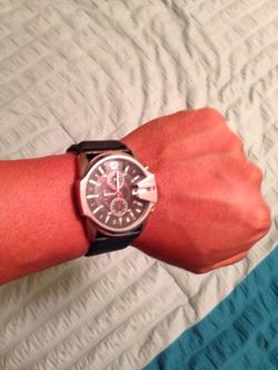 Diesel watch black leather band