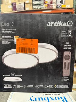 Europa 10 in. LED flush mount light 2 CCT silver - 2 pack
