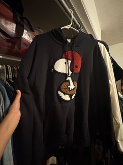 Snoopy Football Graphic Hoodie Black