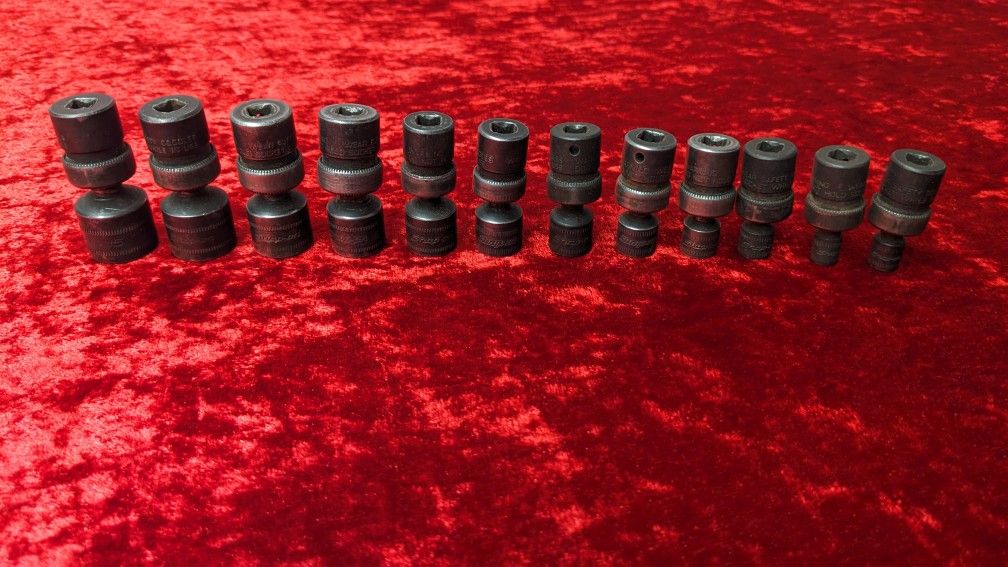 Snap-on 12 Piece Metric Iptm Impact Swivel Set 6-Point Sizes 15-5.5