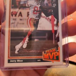 Jerry Rice Error Variation '91 Upper Deck Team MVP Hologram Back Football Card 