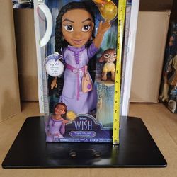 Disney's Wish Singing Asha Doll with Valentino & Star Figures, Asha Signs & Talks, 14 Inches Tall