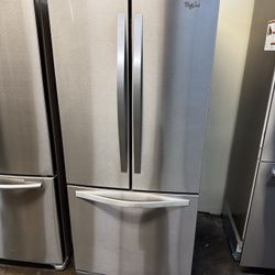 Whirlpool 30”Wide Stainless Steel French Style Refrigerator 
