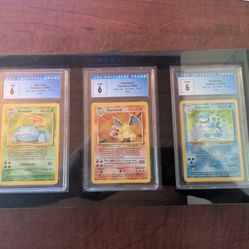Pokemon Base Set Trio, Charizard, Blastoise, Venusaur