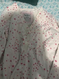 Pepe Jeans London girls' star print knit cardigan in size 6 (116 cm).
