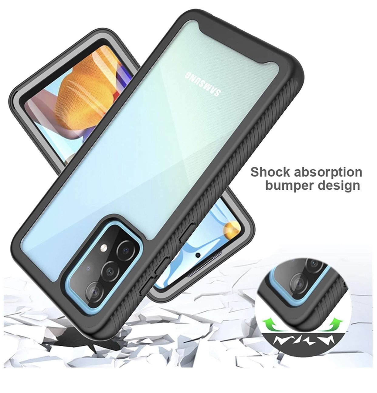 Samsung A52 5g Case 6.5", 360 Full-Body Protective Built-in Screen Protector Dustproof Shockproof Anti-Scratch Cover Case Compatible with Samsung Gala