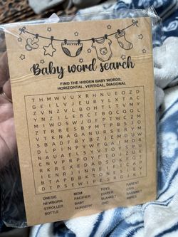 Baby Search Word 24 Sheets Gender Reveal/ Baby shower