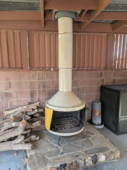 Mid-Century Modern Conical Wood Burning Fireplace