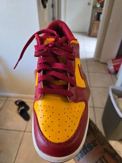 Nike Dunk Low Midas Championship Gold Tough Red White Yellow Orange USC men's size 9.5 or women's size 11 excellent condition