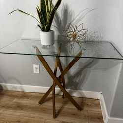 New Already Assembles Console Glass Table Gold