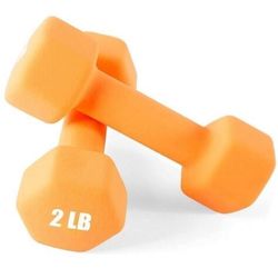 PORTZON WEIGHTS DUMBBELLS 2 LB SET OF 2 NEOPRENE DUMBBELLS SET, ANTI-SLIP, ANTI-ROLL, HEX SHAPE NEW IN BOX