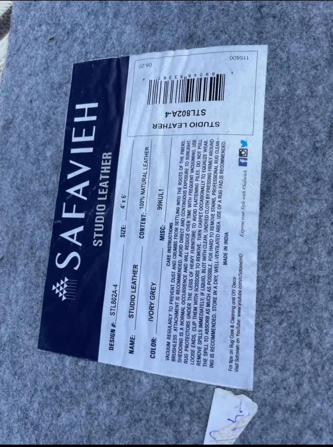 Flatweave Chevron Leather Rug