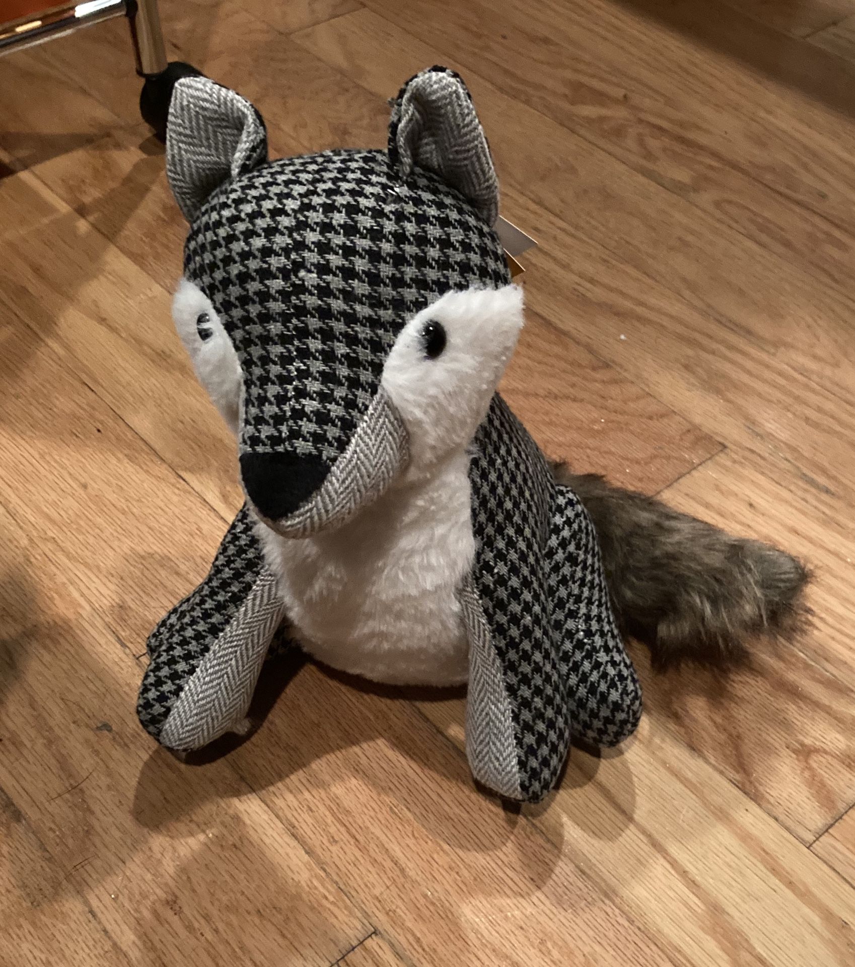 Grey fox door stop 10 inches tall