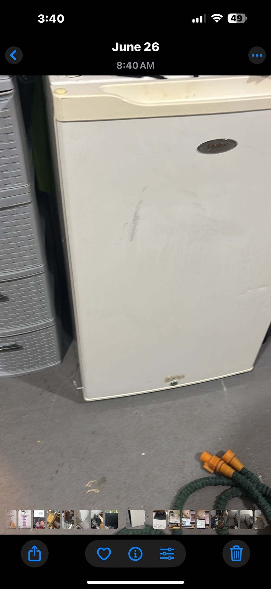 hair mini Fridge Decent Shape Works Great. 50 Bucks.